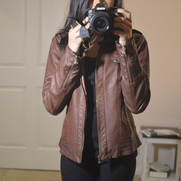 Guess Jackets & Blazers - Guess Brown Faux Leather Jacket | Size S